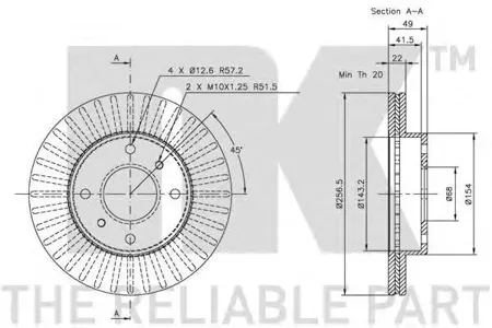 NK 312231 Тормозной диск