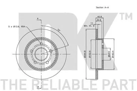 NK 312558 Торм.диск задний с покрыт. Ford Focus 1.4-2.0TDCi 04>