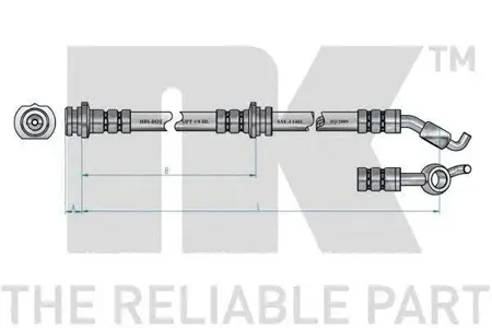 NK 8522113 Шланг тормозной Nissan Micra 03-