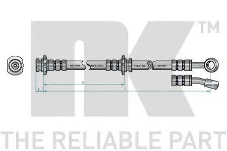 NK 852274 Шланг тормозной Nissan Almera 95-00