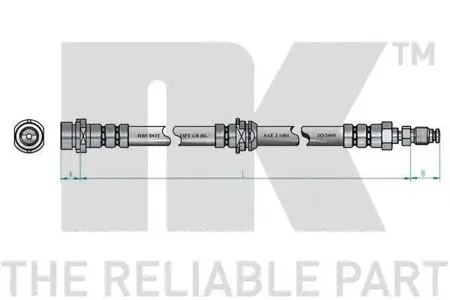 NK 853247 Шланг тормозной Mazda 3 03-
