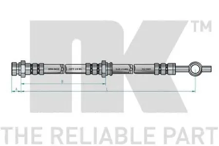 NK 853441 Шланг тормозной Hyundai Santa Fe 01-