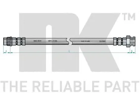 NK 853745 Шланг тормозной Peugeot 307 00-