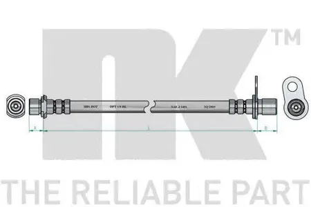 NK 854552 Шланг тормозной задн. прав. Toyota Carina E (T190) 92-97 356мм