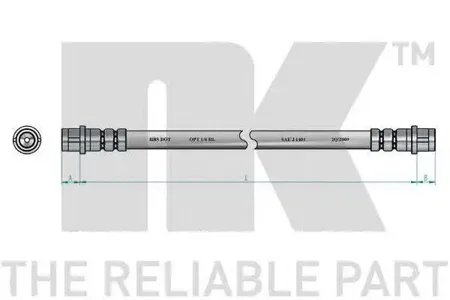 NK 8547110 Шланг торм.пер.515 mm Q7 3.6,4.2 06- Touareg 3.-6. V6V8V10W12 02-