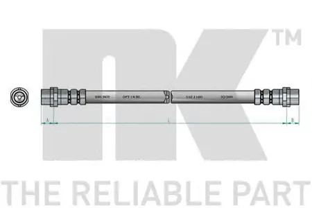 NK 854755 Шланг тормозной VW Passat 88-96
