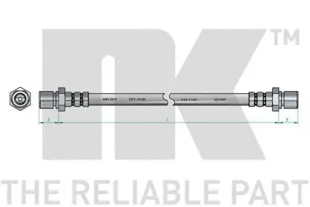 NK 854777 Шланг тормозной VW Polo ab 94-