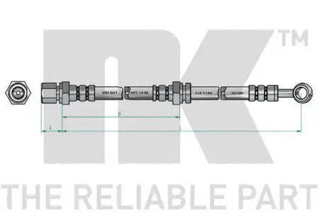 NK 855008 Шланг тормозной Daewoo Evanda 02-