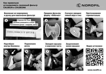 NORDFIL CN1002N Фильтр салона (фильтроэлемент + крышка) для Lada Largus Renault Clio III Duster I Logan I Logan