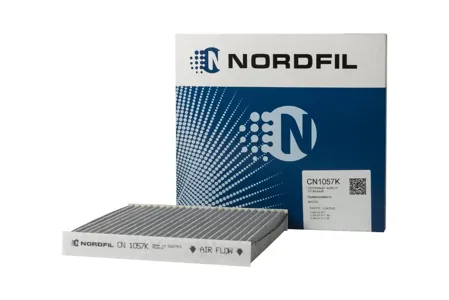 NORDFIL CN1057K Фильтр салона угольный Mazda 2 (DY), 6 (GG, GY, GH), CX-7 (ER), Dodge RAM 1500, Jac T6, T8 Pro, T9, Haima M3, Faw Besturn B50, X80, Sollers ST6