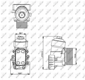 NRF 31355 Радиатор масляный Audi a1 1.6d2.0d 0510-0415