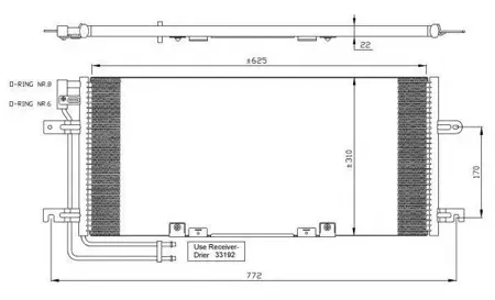 NRF 35438 Конденсер VW TranSporter 1.9-2.8 90-03