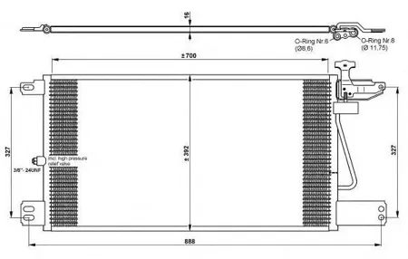 NRF 35790 Радиатор кондиционера p, g, r, t