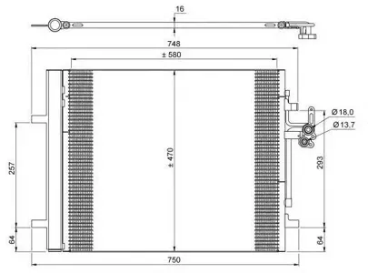 NRF 35884 Конденсер Volvo S60 D2 10-