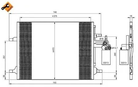 NRF 35930 Конденсер Volvo S60 XC60 1.6-3.0 08-
