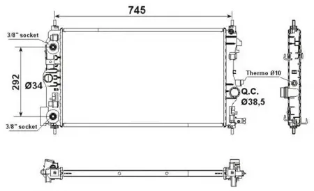 NRF 53159 Радиатор Chevrolet Cruze 1.8i, Opel Astra J 1.4T 09>
