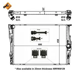 NRF 53473 Радиатор двигателя BMW 1 1.6 05-