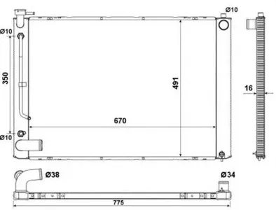 NRF 53681 Радиатор двигателя Lexus rx 330 03