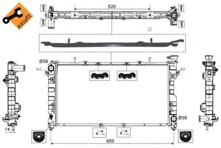 NRF 53734 Радиатор chr Voyager iv 00- Dodge Caravan iii 3.33.8 00