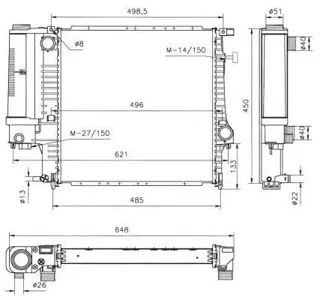 NRF 53849 Радиаторсистемыохлаждения BMW e30e36e34z1z31.6-2.887-03