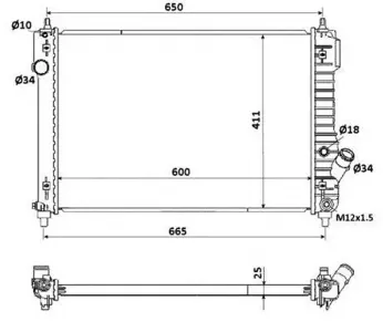 NRF 53903 Радиатор двигателя AT Chevrolet Aveo 08> 1.41.6