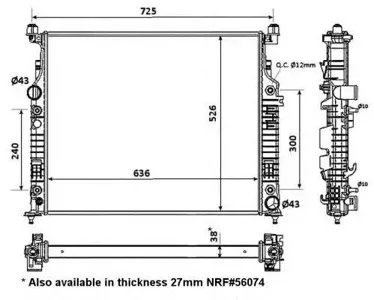 NRF 53936 Радиатор двигателя Mercedes ML-CLASS 05- 3.0D