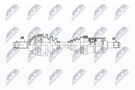 NTY NPWBM019 Полуось ( BMW 3 e46 325xi-330xd 4wd 09.00-02.05 лев)
