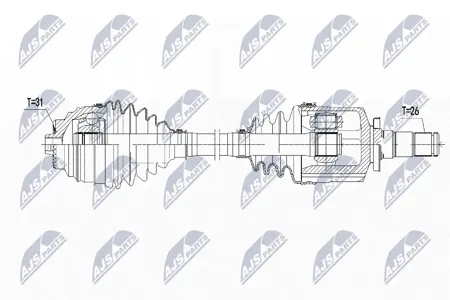 NTY NPWBM139 Полуось