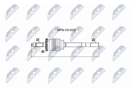 NTY NPWCH019 Полуось правая