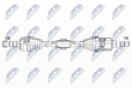 NTY NPWDW035 Вал приводной, передний правый
