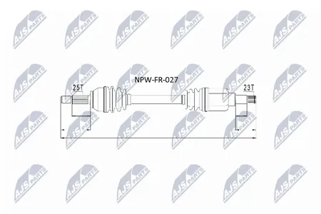 NTY NPWFR027 Полуось