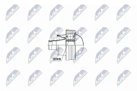 NTY NPWFR070 ШРУС ВНУТРЕННИЙ FORD ENG.4.0 V6 EXPLORER 97-05, RANGER 98-10, LINCOLN AVIATOR 02-05, MERCURY MOUNTAINEER 97-05