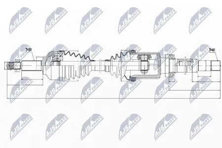 NTY NPWFR074 Вал приводной, передний