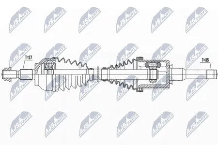 NTY NPWFR133 Полуось ( Ford kuga iiescape 1.5t, 1.6t,2.0t 12- лев, przednia, atm )