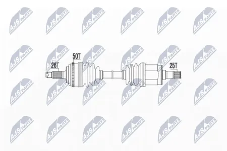 NTY NPWHD040 Вал приводной, правый
