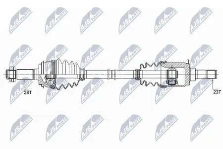 NTY NPWHD068 Полуось ( Honda cr-v 4wd 06-12 зад, прав)