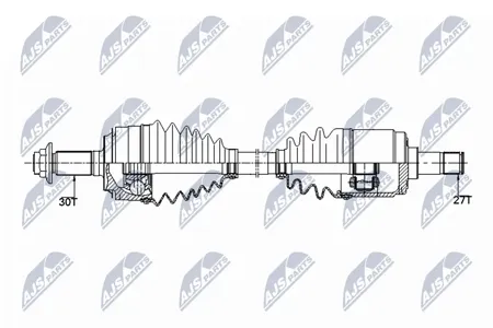 NTY NPWHD071 Полуось ( Honda crv 2.0 4wd 09-12, 2.4 07-12 пер, лев)
