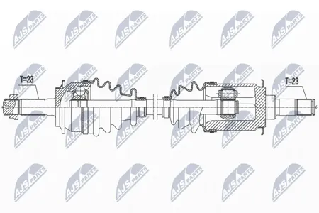 NTY NPWHD079 Полуось ( Honda cr-v 2.0,2.4,2.2ctdi 02-06 tylna, прав, mtmatm )