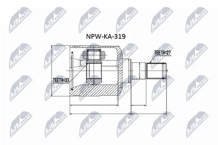 NTY NPWKA319 Шрус внутренний