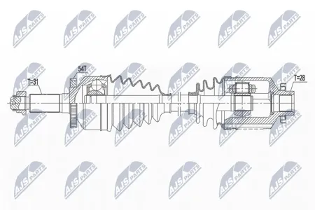 NTY NPWKA362 Полуось