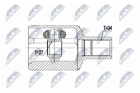 NTY NPWME093 Шрус наружный Mercedes c280 c300 c320 c350 w204 3.03.23.5 08-, e350e400 12-, s350s430s500 4mati