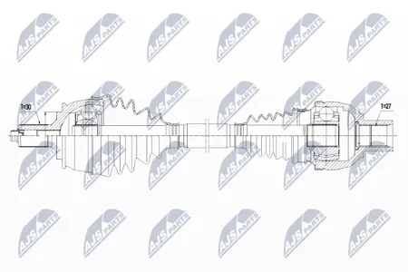 NTY NPWME114 Полуось Mercedes a180cdia200cdia220cdi w176b180cdib200cdib220cdi w246 12-, gla 180cdi200cdi220cdi, cla 180cdi200cdi220cdi 14- prawa