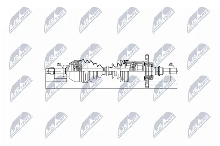 NTY NPWNS043 Вал приводной, передний