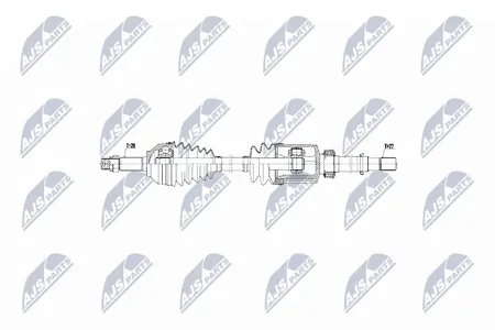 NTY NPWNS056 Полуось ( Nissan Qashqai 2.0i 16v 4wd 06- справа, atm)