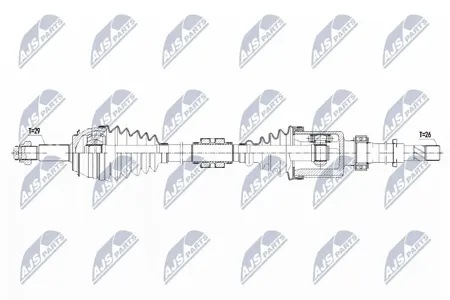 NTY NPWNS074 Полуось ( Nissan Qashqai 1.2dig-t 13- правый, mtm)