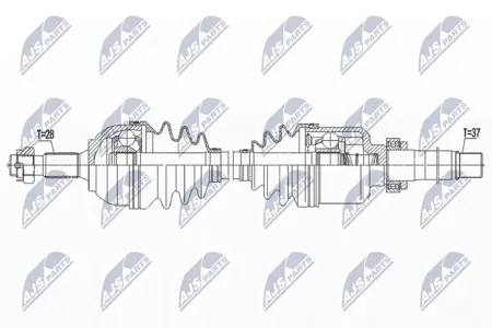 NTY NPWPE091 Полуось : Peugeot 508 2.2HDI 10-18 ПЕРЕД,ПРАВ,ATM
