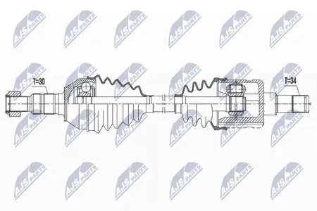 NTY NPWPL109 ПОЛУОСЬ OPEL INSIGNIA 4X4 09-17 TYLNA,LEWA