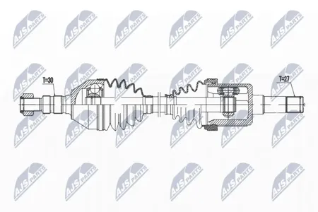 NTY NPWPL143 Полуось : OPEL ZAFIRA B 1.9CDTI 150KM 05- ,ЛЕВ,ATM,