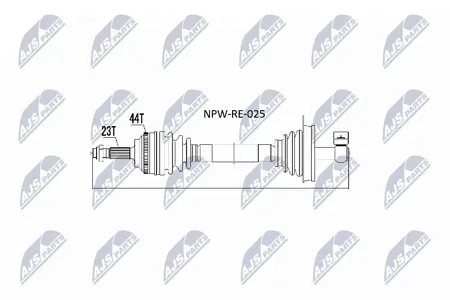 NTY NPWRE025 Вал приводной, передний