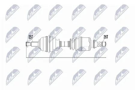 NTY NPWRE031 Вал приводной, передний